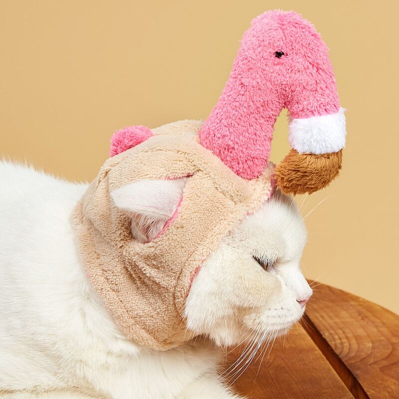 

Flamingo Design Cat Hat, Multicolor