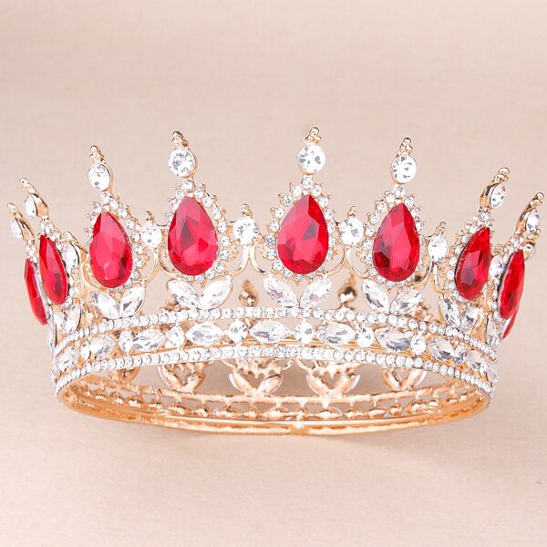 

Crown Design Rhinestone Hair Accessory, Red