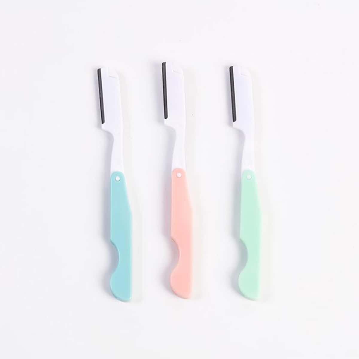 

3pcs Eyebrow Trimming Knife, Multicolor