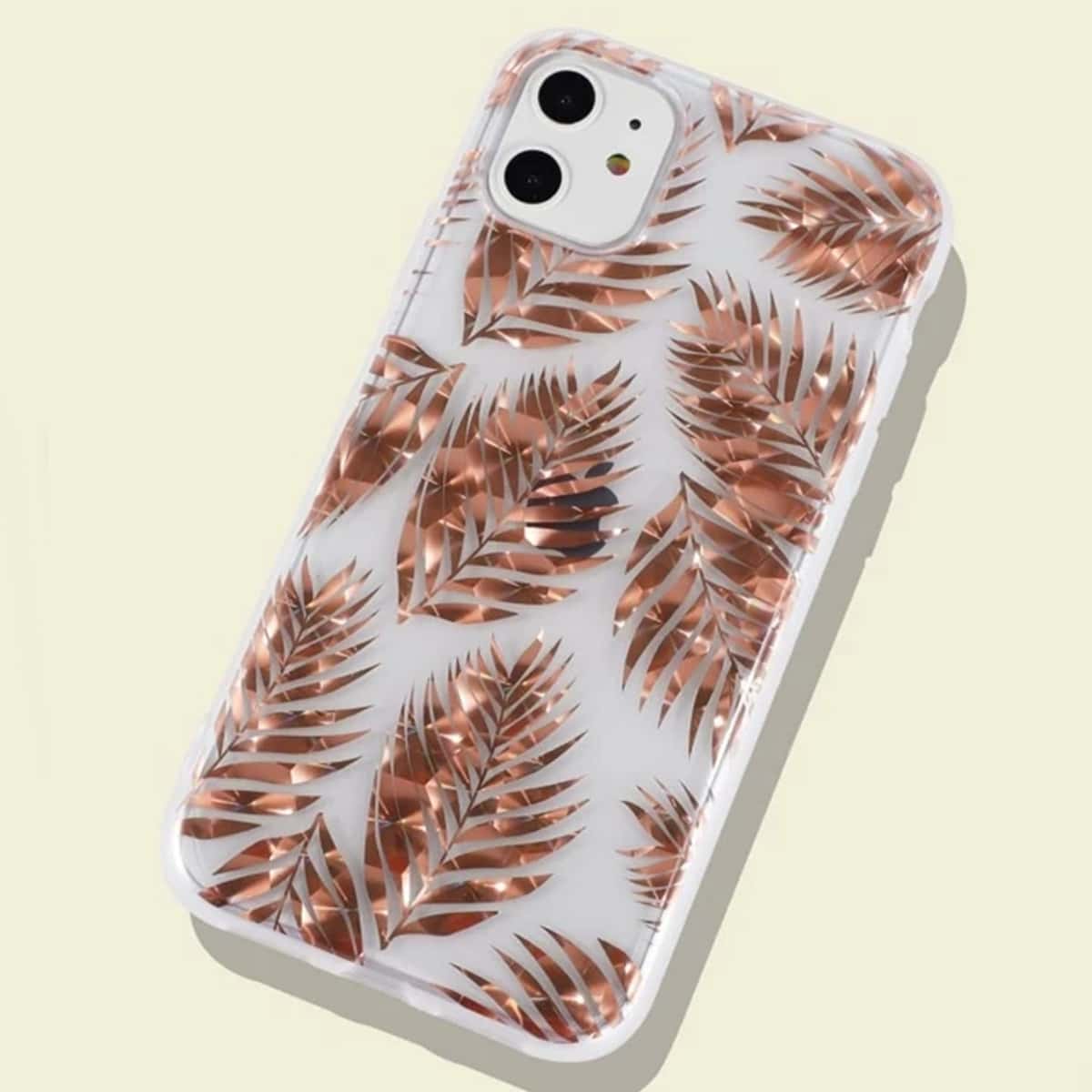 

Leaf Print iPhone Case, Gold
