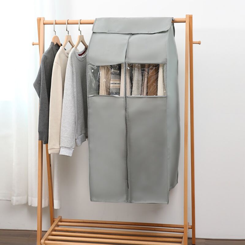 

1pc Plain Clothes Dust Cover, Grey
