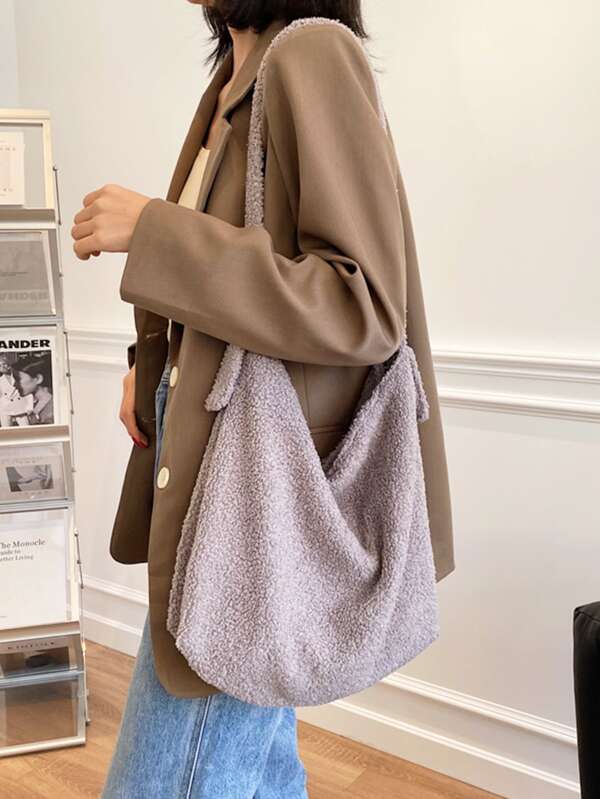 Fuzzy shoulder bag clearance