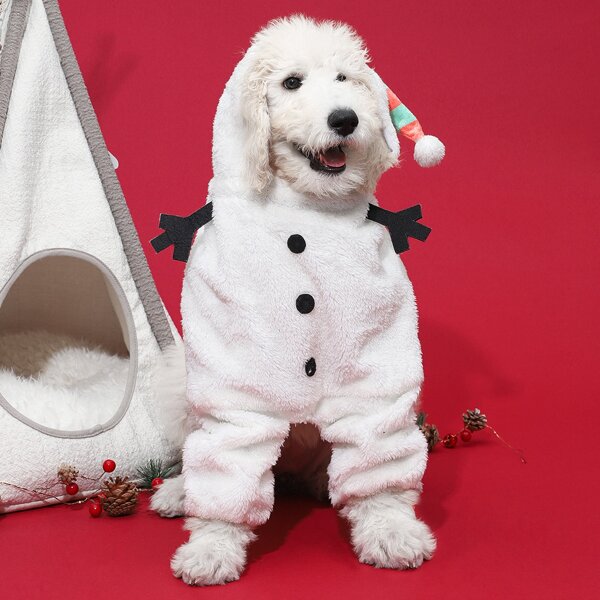 

Christmas Snowman Dog Costume, White