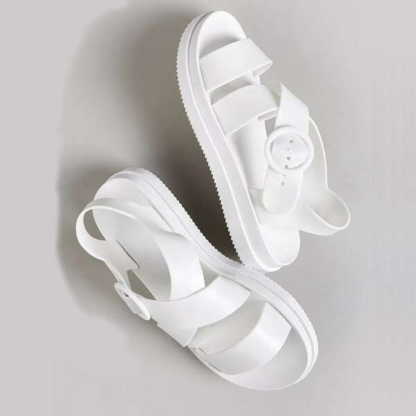 

Minimalist Slingback Sandals, White
