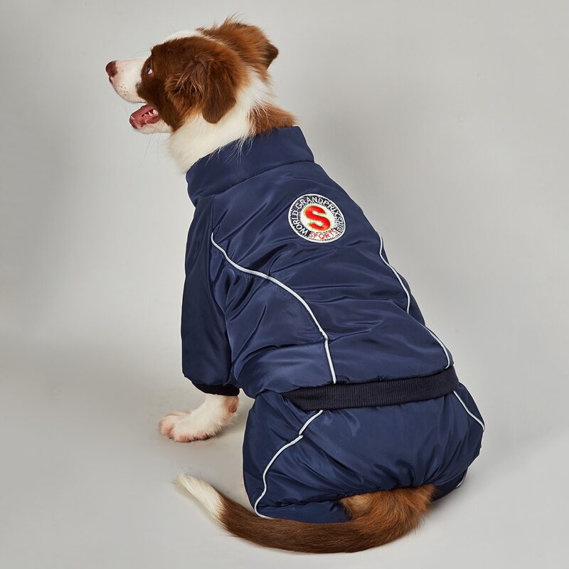 

Snap Button Dog Jumpsuit, Navy blue