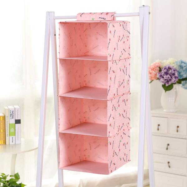 

1pc Multi-layer Clothes Storage Cabinet, Pink