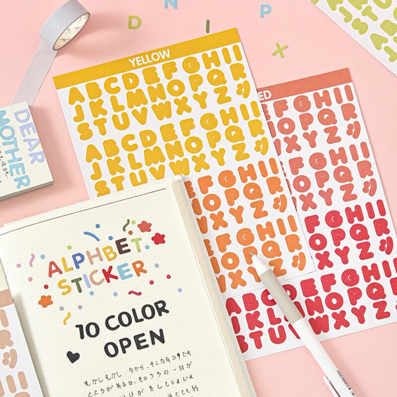 

Random 1sheet Letter Pattern Sticker, Multicolor