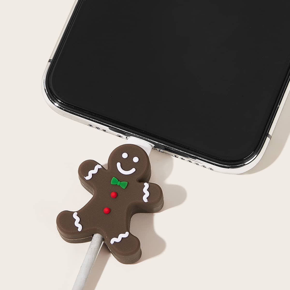 

Gingerbread Man Data Cable Protector, Brown