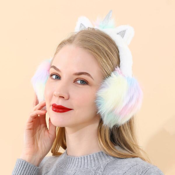

Fluffy Ear Decor Earmuff, Multicolor