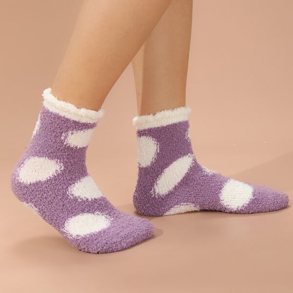 

Two Tone Fuzzy Socks, Purple