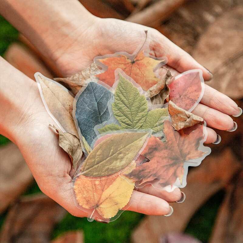 

30pcs Random Leaf Hand Account Sticker, Multicolor