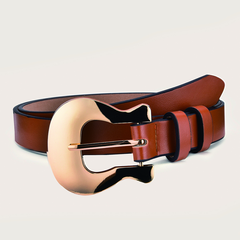 Metal Buckle Belt, Brown