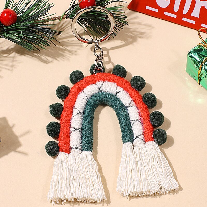 

1pc Rainbow Tassel Keychain, Multicolor