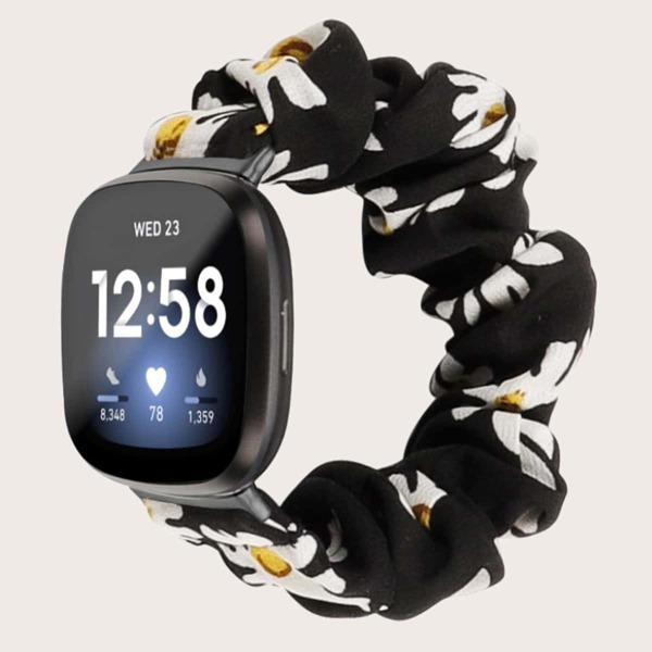 

Floral Scrunchie Design Fitbit Versa 3 Watchband, Multicolor