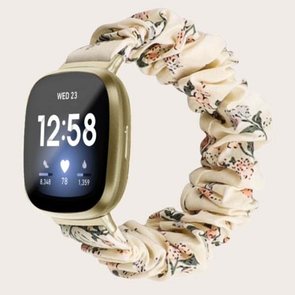 

Floral Scrunchie Design Fitbit Versa 3 Watchband, Multicolor