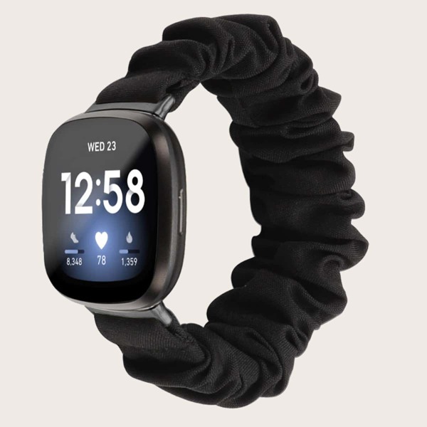

Solid Scrunchine Design Fitbit Versa 3 Watchband, Black
