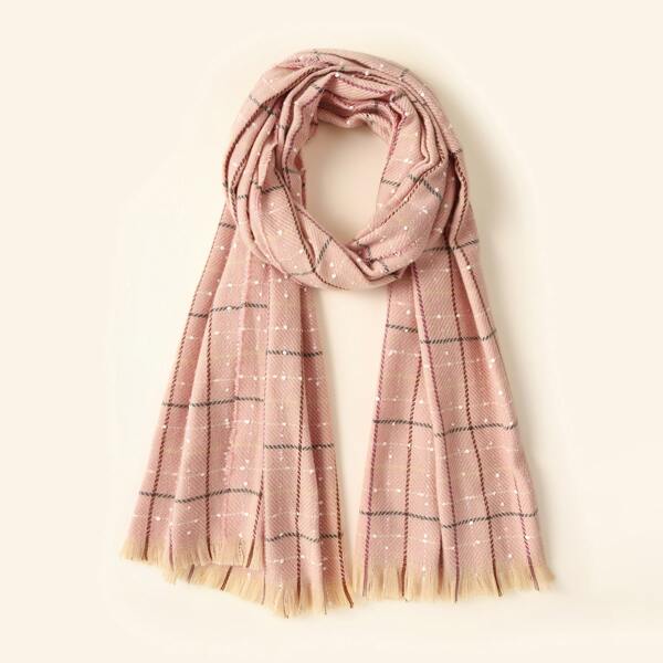 

Plaid Pattern Scarf, Pink