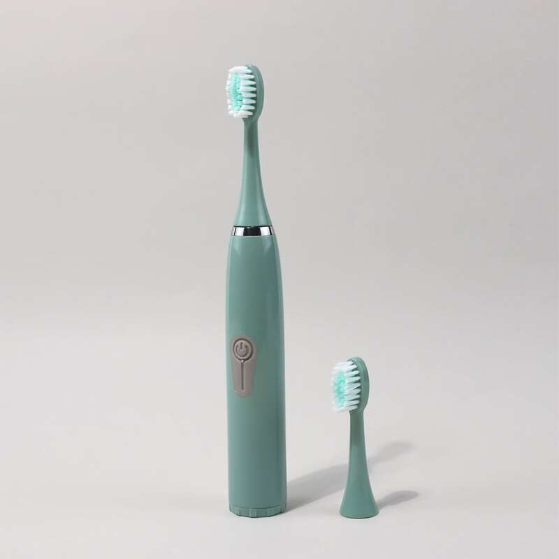 

1pc Colorblock Electric Toothbrush & 1pc Brush Head, Green