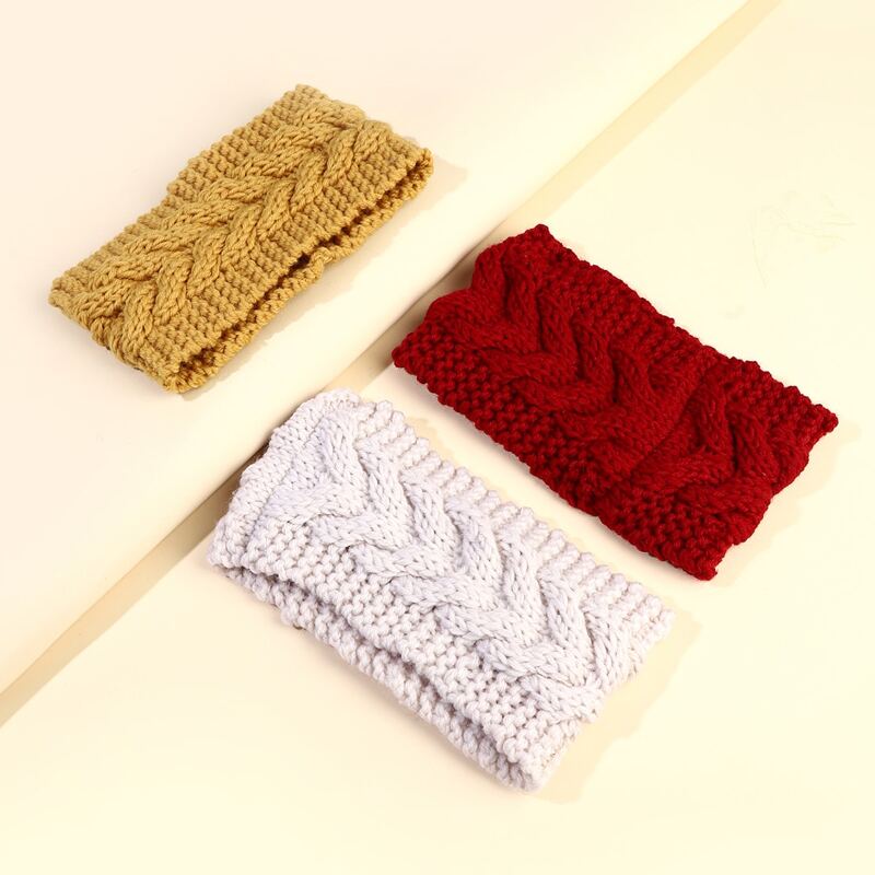 

3pcs Braided Knit Headband, Multicolor