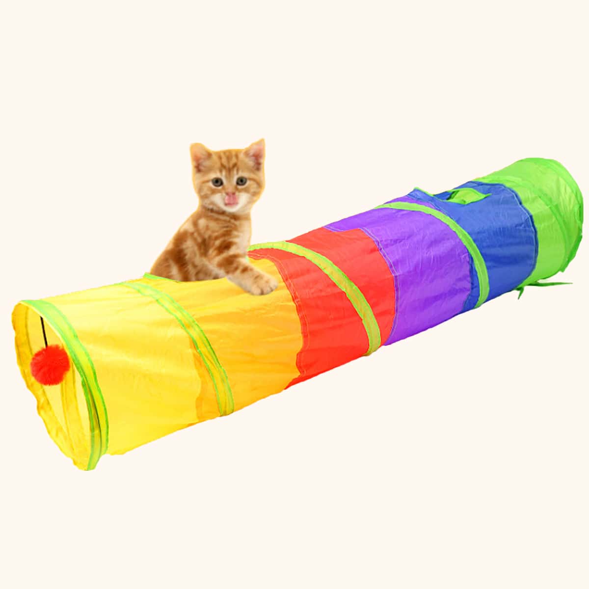 

Colorful Cat Tunnel Toy, Multicolor