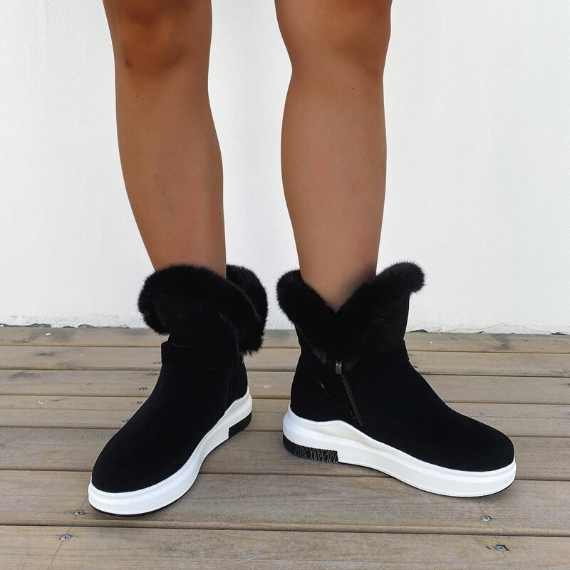 

Buckle Decor Wide Fit Snow Boots, Black