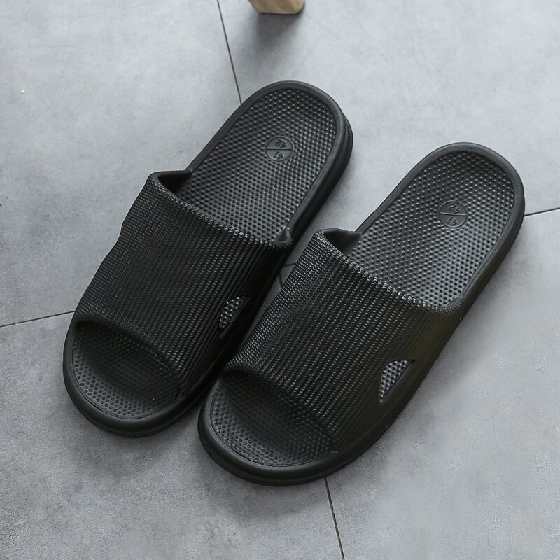 

Men Wide Fit Shower Slippers, Black