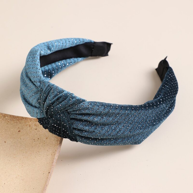 

Knot Decor Velvet Hair Hoop, Blue