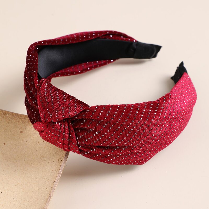 Knot Decor Velvet Hair Hoop, Red