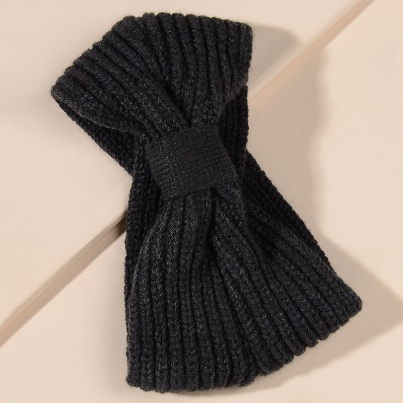 

Plain Knit Headband, Dark grey
