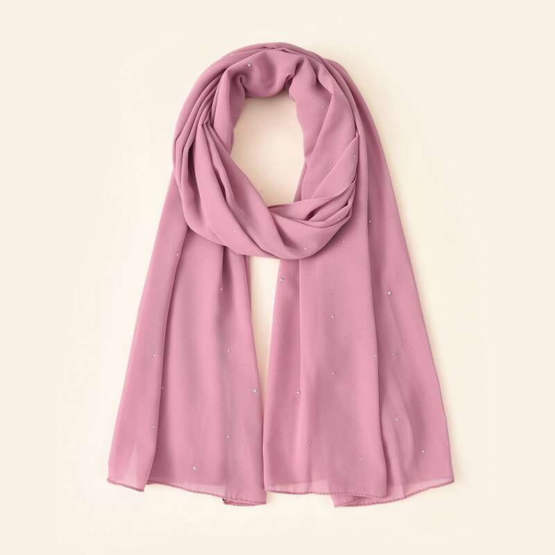 

Rhinestone Decor Scarf, Pink