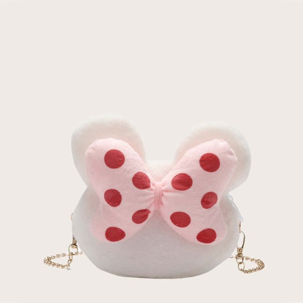 

Girls Cartoon Design Fluffy Crossbody Bag, Beige