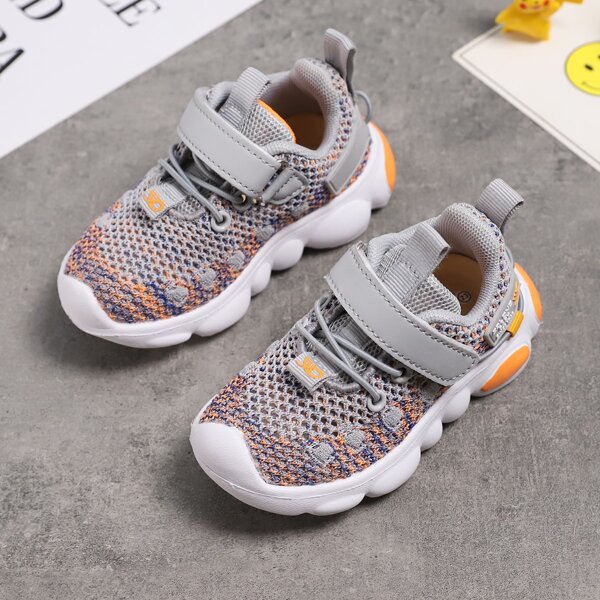 

Toddler Boys Velcro Strap Knit Sneakers, Grey