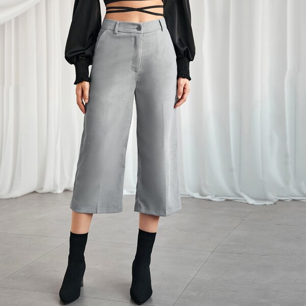

Slant Pocket Capris Pants, Light grey