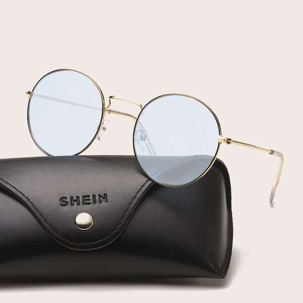 

Men Metal Frame Glasses, Blue