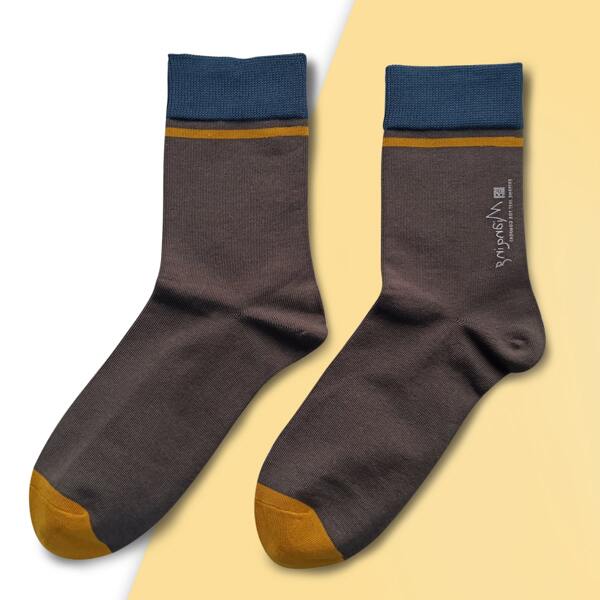 Men Letter Graphic Socks, Grey