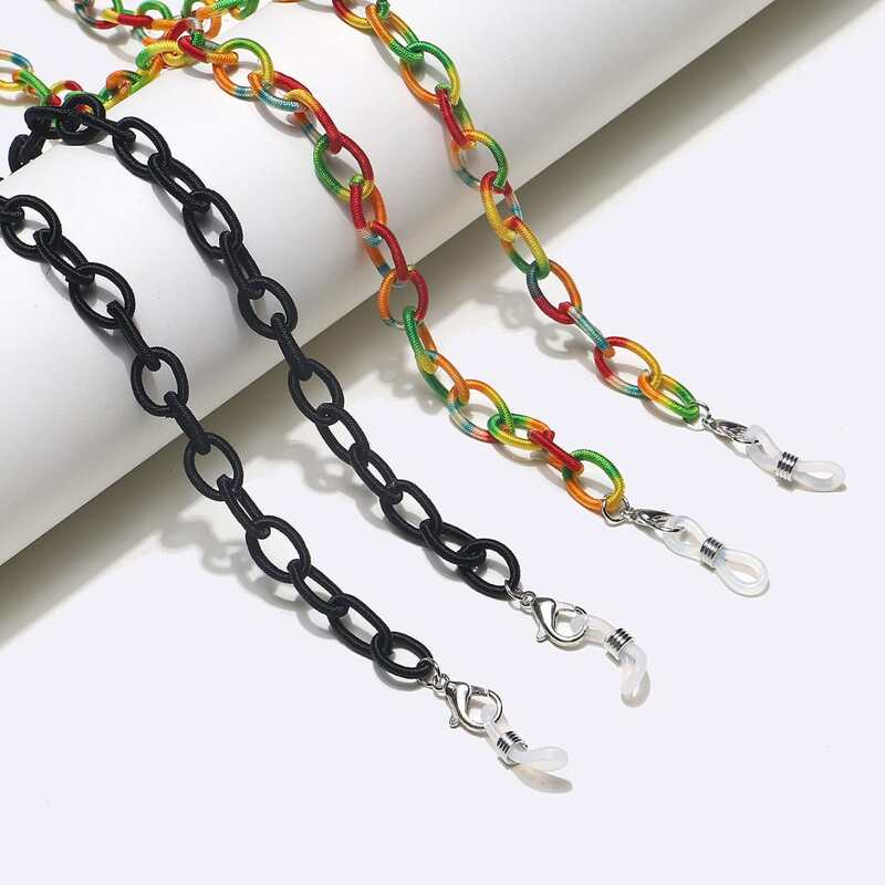 

2pcs Colorful Glasses Chain, Multicolor