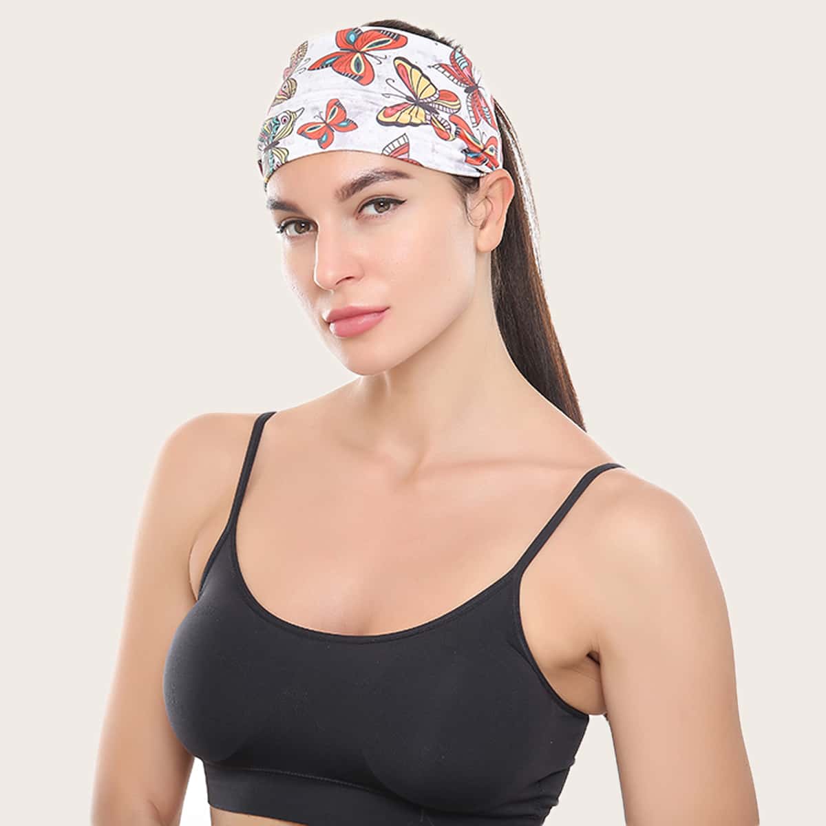 

Butterfly Print Headband, Multicolor