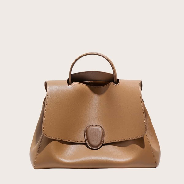 

Minimalist Flap Shoulder Bag, Brown