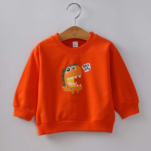 

Toddler Boys Dinosaur & Letter Graphic Sweatshirt, Orange neon