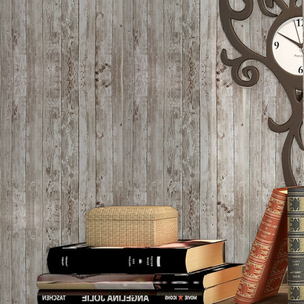 

1sheet Wood Grain Wallpaper Sticker, Multicolor