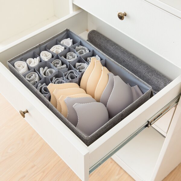 

1pc Underwear Storage Box, Grey