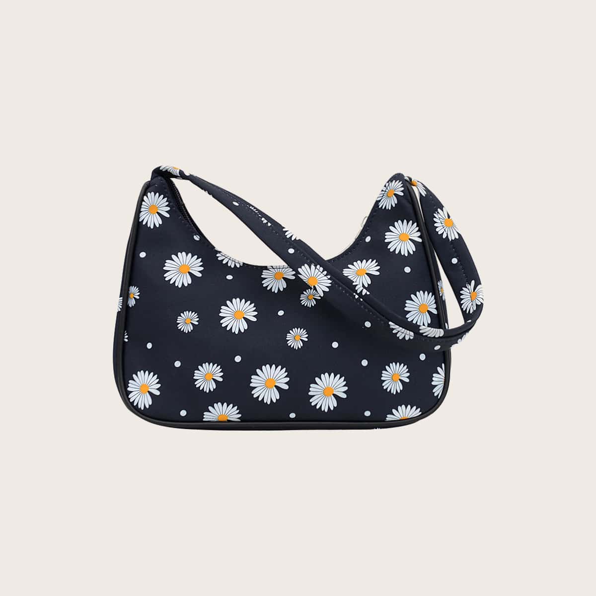 

Daisy Baguette Bag, Black