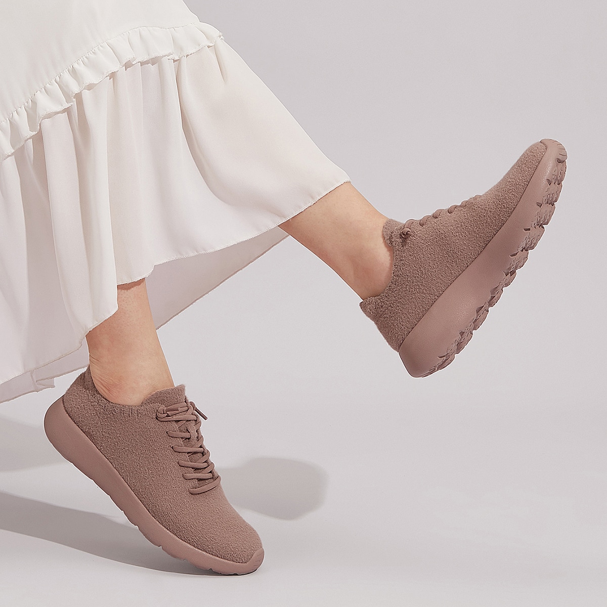 Image of Cuccoo - Lace Up Front Fluffy Sneakers