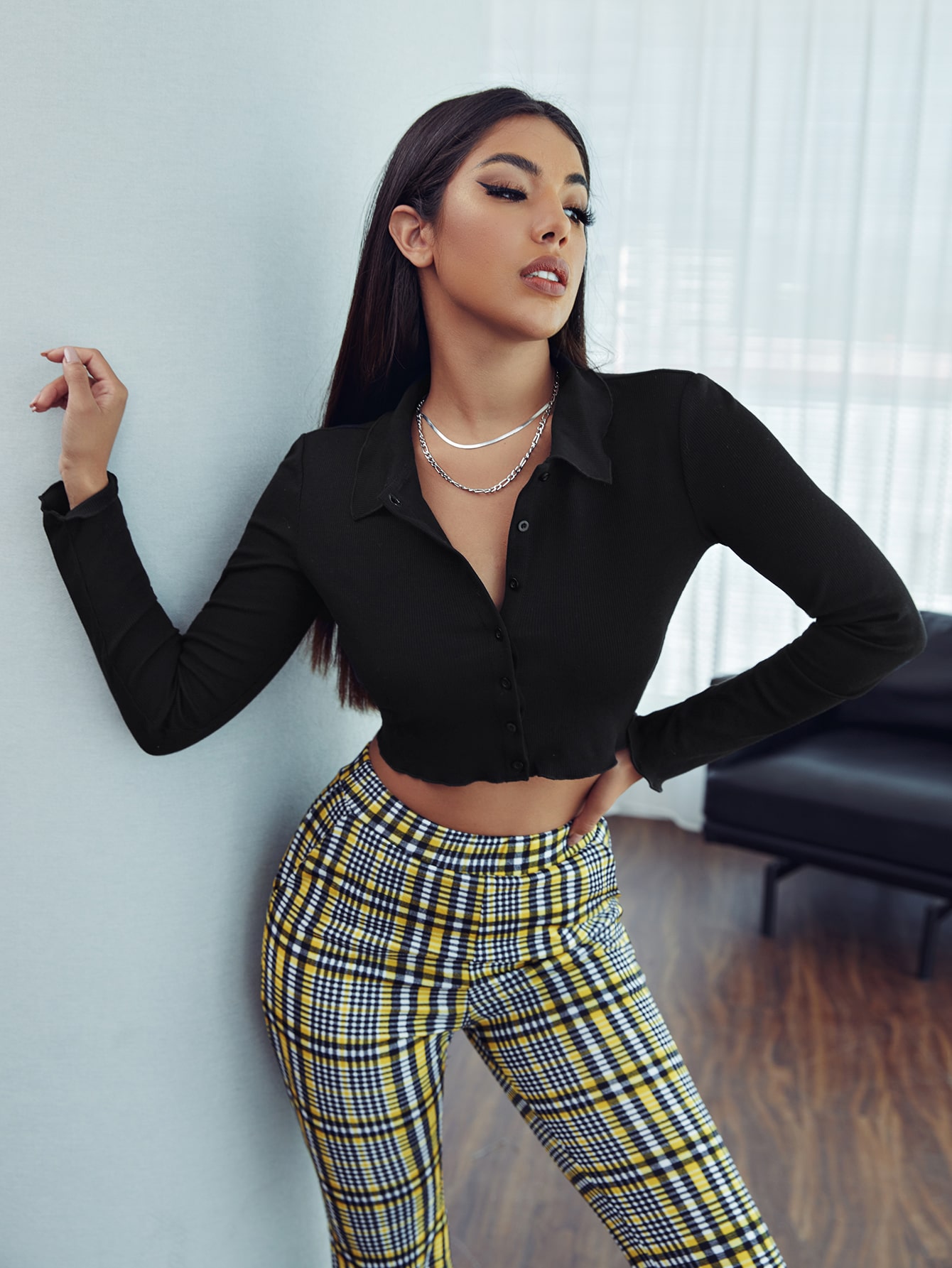 Button Front Crop Tee thumbnail