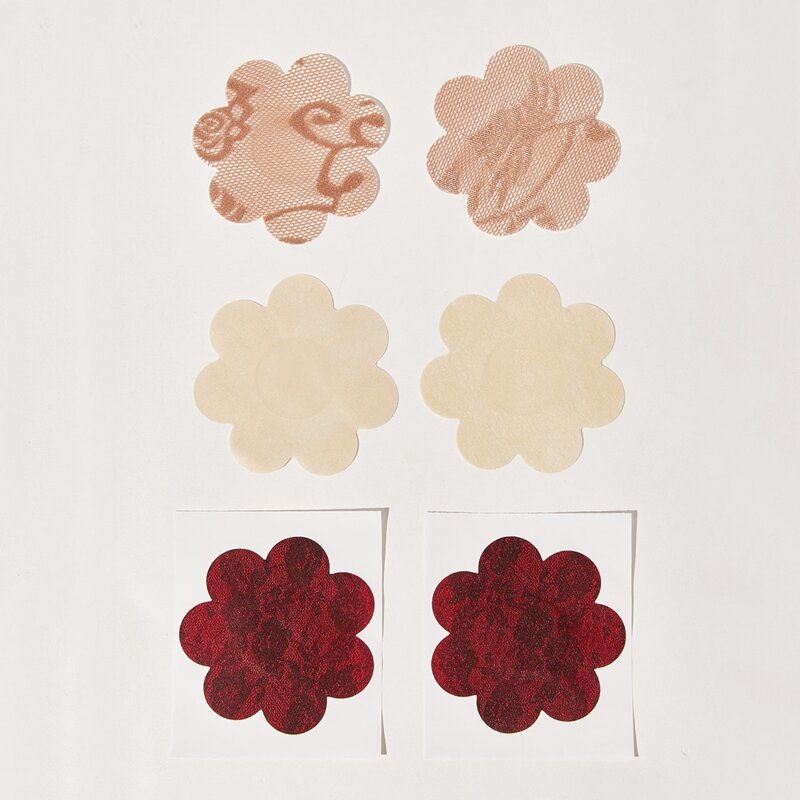 

3pair Flower Pattern Nipple Cover, Multicolor