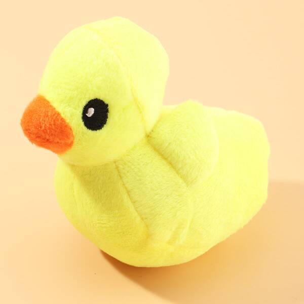 

1pc Duck Shaped Plush Dog Chew Toy, Yellow