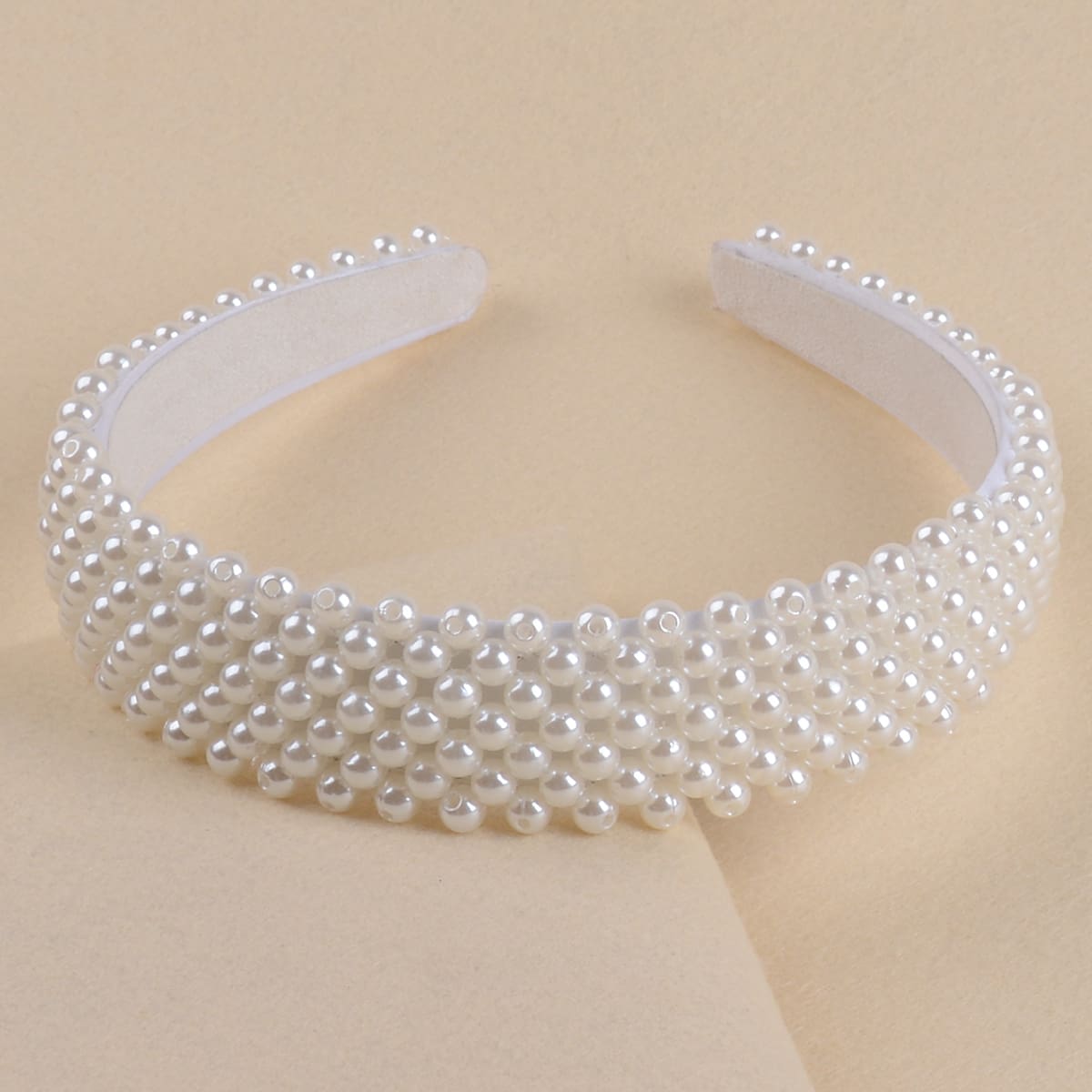 

Faux Pearl Hair Hoop, White
