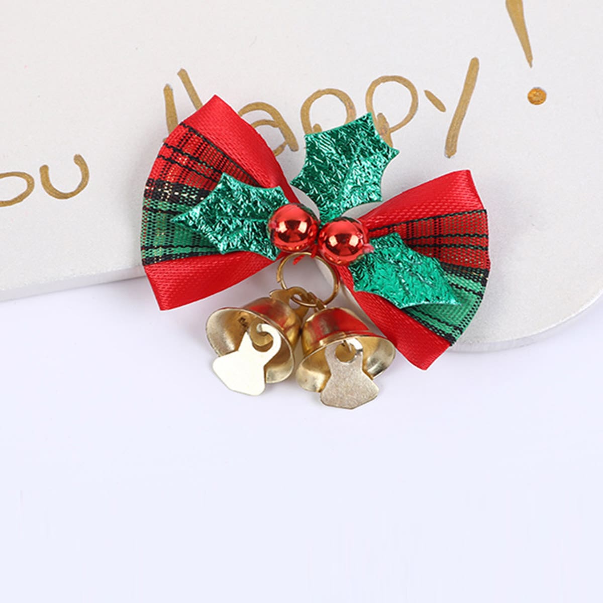 

4pcs Random Christmas Bow Bell Pendant, Multicolor