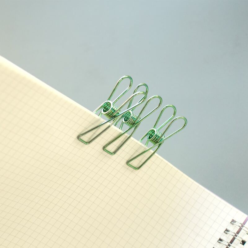 

3pcs Metal Hollow Clip, Green