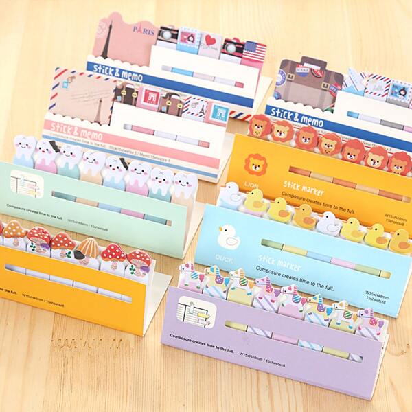 

2packs Cartoon Graphic Random Sticky Note, Multicolor